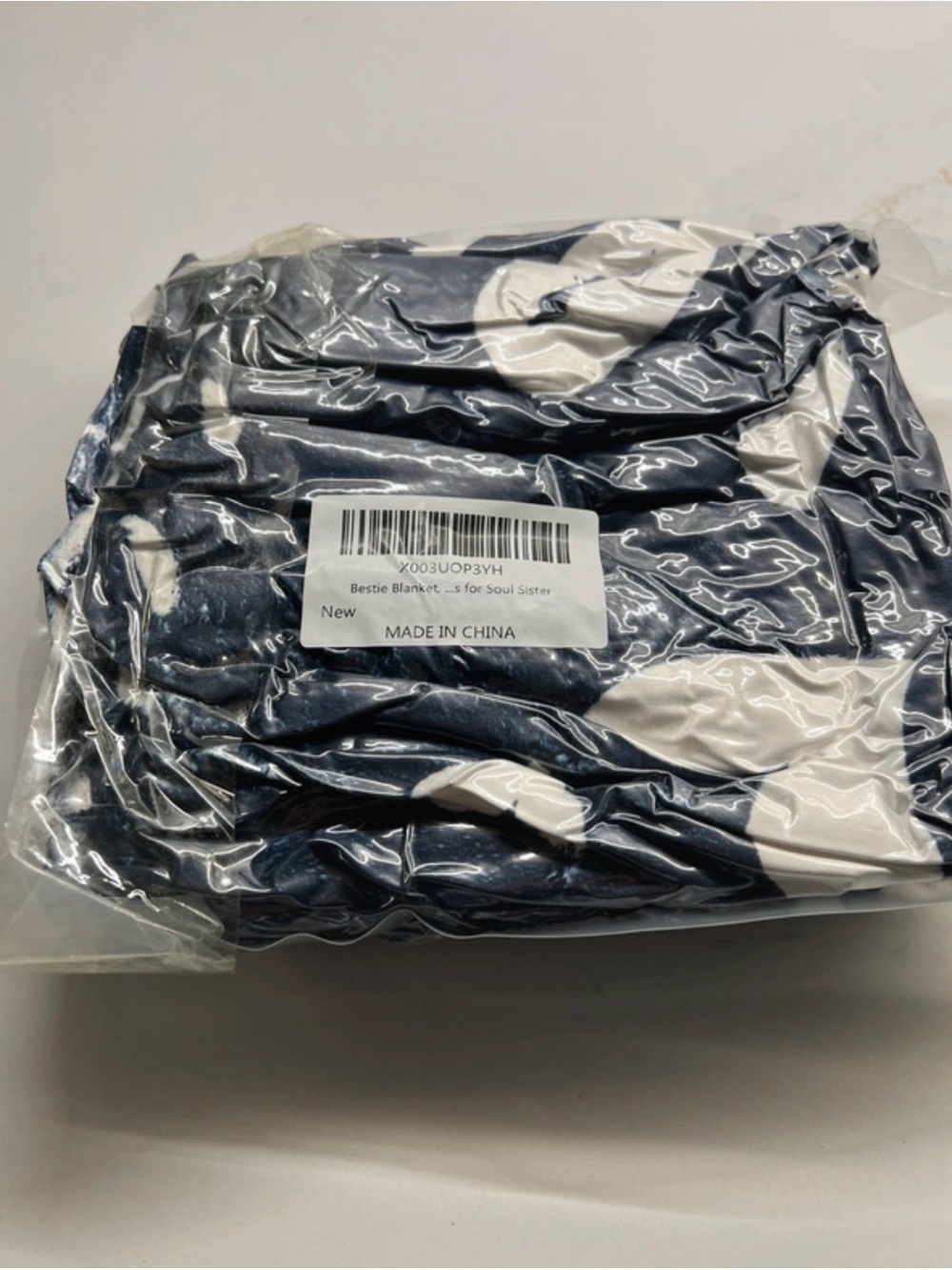 To My Bestie Floral Navy Throw Blanket - Picture 3 of 3